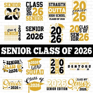 Senior Class of 2026 SVG Bundle: Graduation Shirt Designs