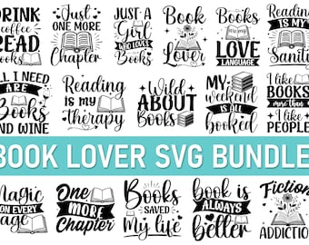 Book Quotes SVG Bundle: Reading Lover Designs (Digital Download)