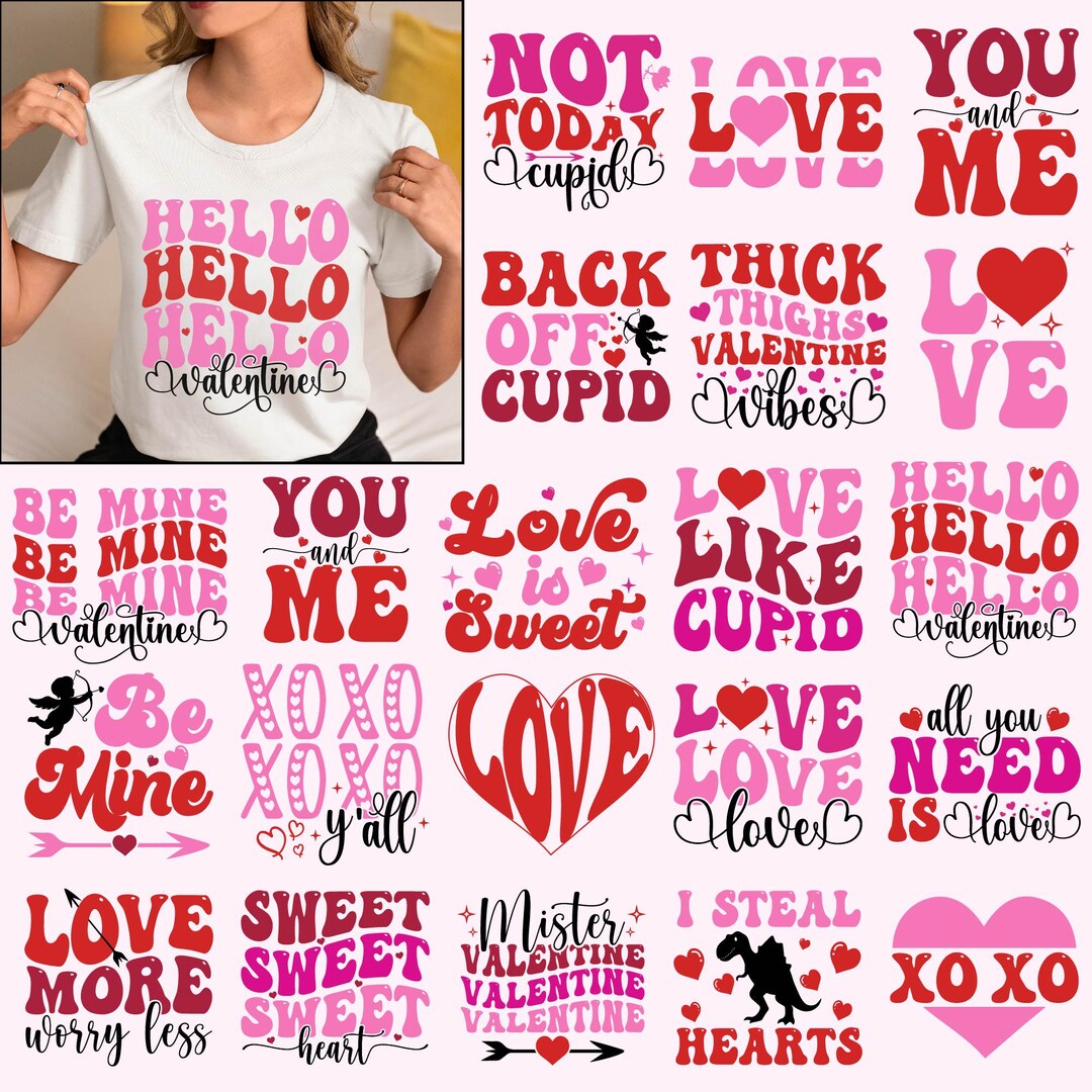 Retro Valentine's Day SVG PNG Bundle: Funny Love Designs (digital ...