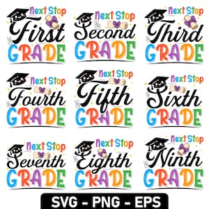 Prochaine étape lycée Png Bundle, prochaine étape première année SVG, collège, lycée Png, dernier jour chemise 1re année, fichiers Svg pour Cricut