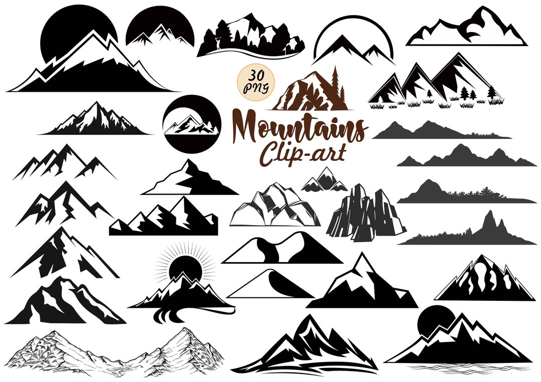 Mountain Svg Bundle Mountain Silhouette Mountain Clipart - Etsy