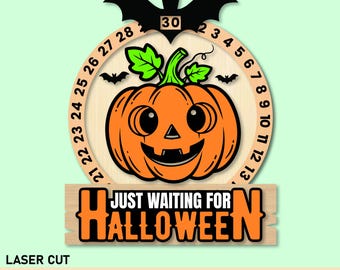 Calendario de cuenta regresiva de Halloween: archivos SVG, PDF imprimibles y archivos para corte láser.