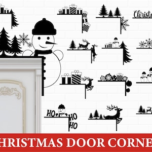 Türeckenschild, Weihnachtstürdekor, Türverkleidungs-Svg, Feiertags-Türecke, Weihnachtsbaum-Svg, Türschild-Svg, Türecken-Dekor