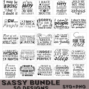Paquete SVG atrevido, diseños SVG sarcásticos, citas atrevidas, citas SVG divertidas, SVG de humor, SVG de maternidad, SVG de sarcasmo, archivos SVG para Cricut