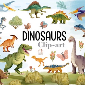 Dinosaurs Png Clipart, Dinosaur clipart svg, Dinosaur Clipart Bundle, Birthday Dinosaur Clipart, Baby Dinosaur Png Clipart Download Svg