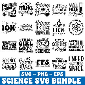 Ensemble Svg science, Svg professeur de sciences, Svg scientifique, Svg chemise scientifique, Svg citations scientifiques, fichier coupé pour usage commercial