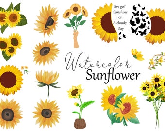 Sunflower SVG Bundle | Farmhouse Boho Flower PNG | Sublimation Design Digital Download