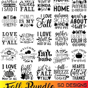 Fall SVG Bundle, Halloween svg bundle, Autumn Svg, Fall Quotes svg, Thanksgiving Svg, fall shirt svg  fall sign svg png, Cut File Cricut