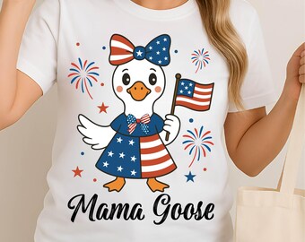 Patriotic Goose PNG: Preppy 4th of July Design (Digital Download