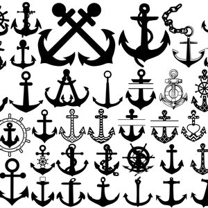 Anker SVG Bundle: Nautische ClipArt, Cricut & Silhouette Cut Files