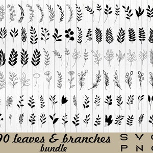 葉の SVG バンドル、花束の花の SVG、花の植物の png、野生の花の SVG、紙の葉、葉のテンプレート、花輪、カット ファイル、葉のクリップアート
