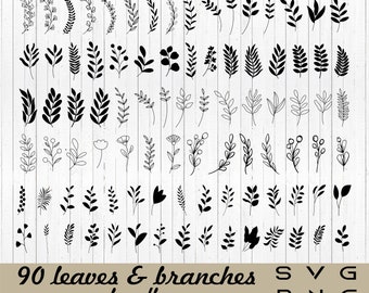 SVG-bundel blad: bloemenboeket, plant clipart (bestanden knippen)