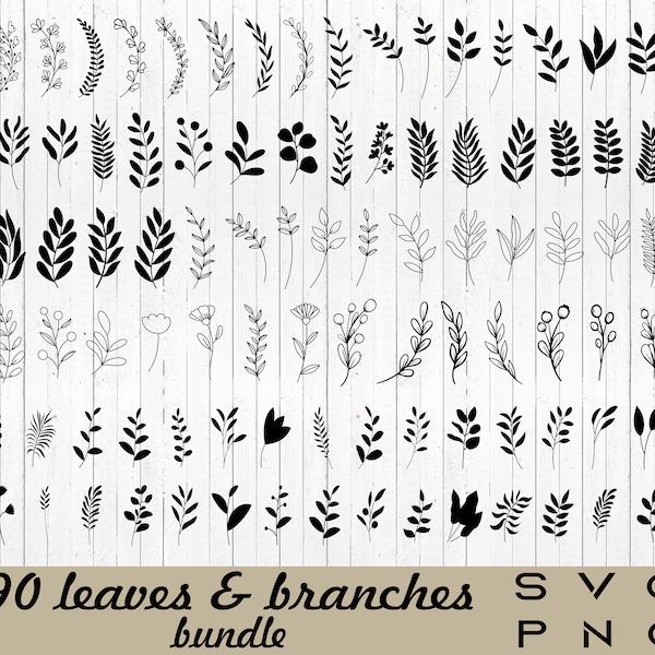 Leaves SVG Bundle, Bouquet Flowers svg, Floral Plant png, wildflowers svg, Paper Leaves, Leaf Templates, Wreath, Cut Files, Leaf Clipart