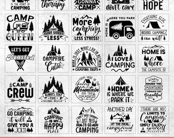 Camping SVG Bundle: Adventure Quotes, Mountain Clipart (Digital Download)