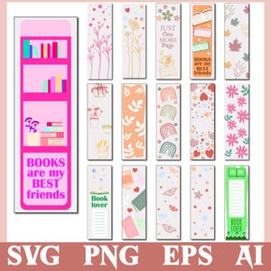 Cute Bookmark Svg, Bookmark Svg Bundle, Bookmark Svg Png, Printable Bookmark, Floral Bookmark Svg, Glowforge Svg Files, Bookmark Laser Cut