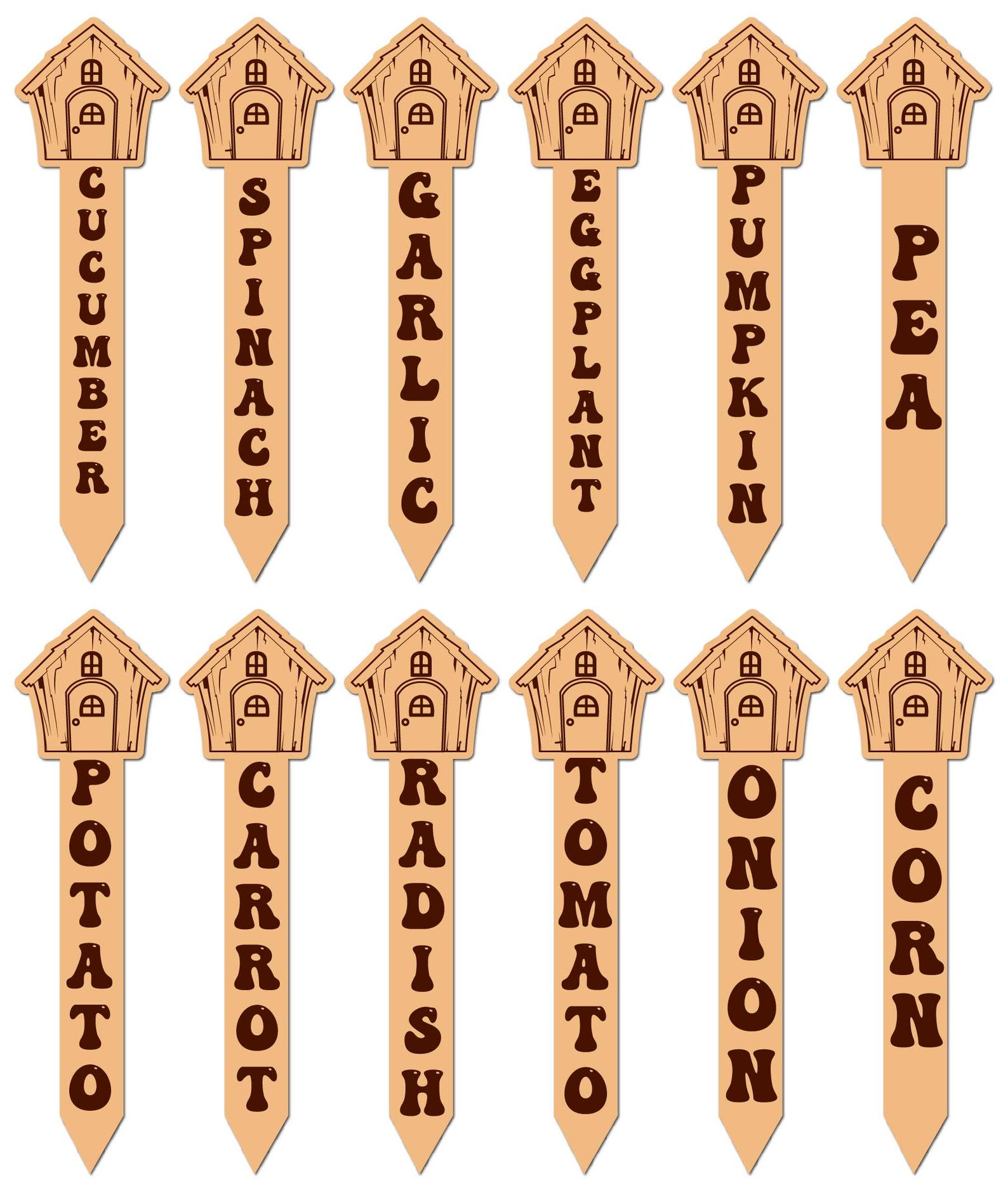 Stake Names Garden Stakes SVG Bundle | Vegetable Name Plant Markers Laser Cut Files ...