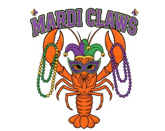 Mardi Gras Langusten PNG, Cajun Masked Hummer Design (Instant Download)