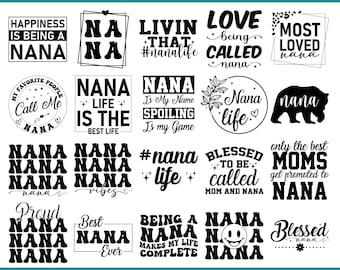 Nana SVG Bundle: Grandma Quotes & Sayings (Cut Files)
