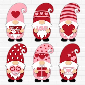 Gnomo de San Valentín Svg, Día de San Valentín Svg, Camisa de San Valentín Svg, Gnomo de San Valentín Png, Gnomos de amor Svg, Archivos Svg para Cricut, Archivo de corte de San Valentín