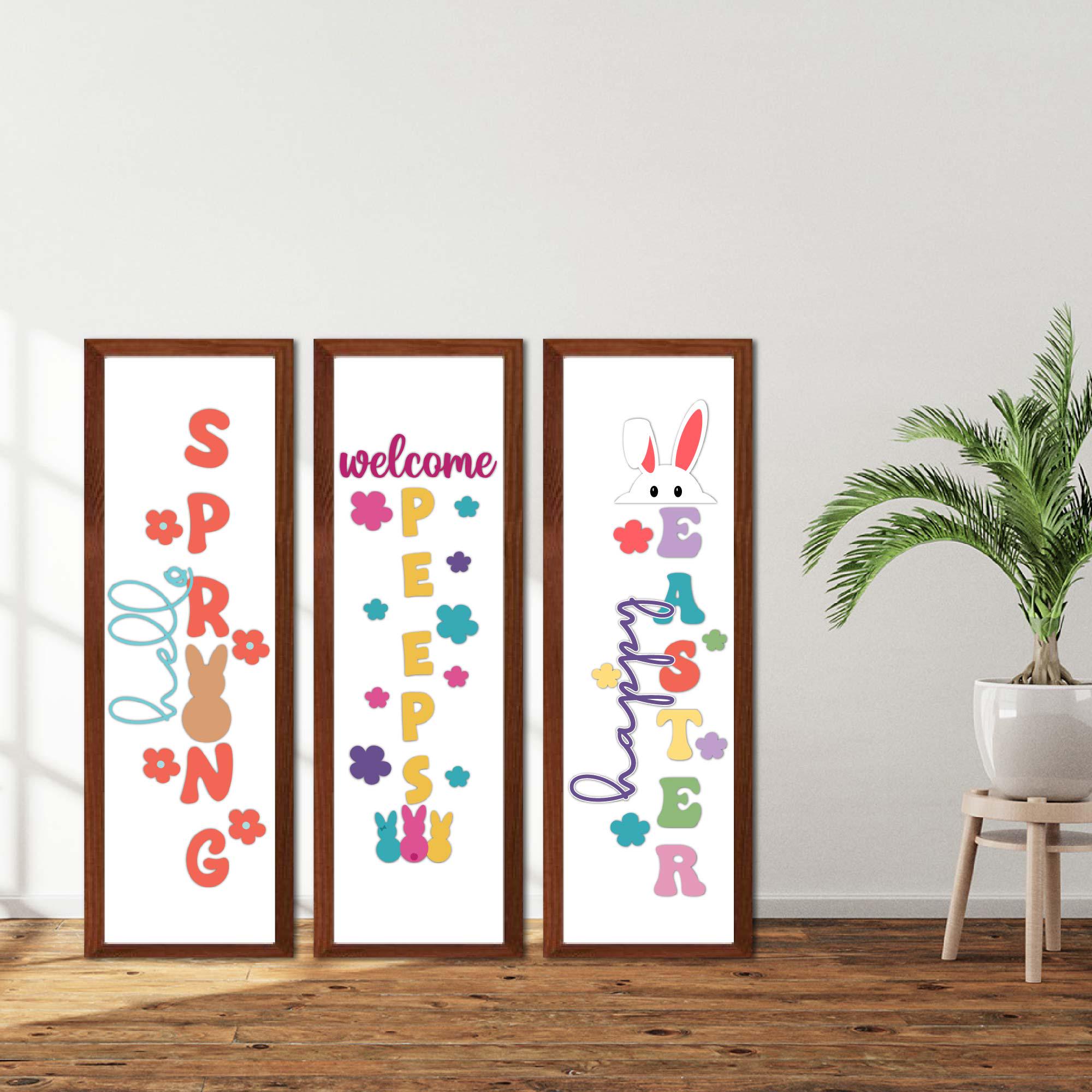Easter Porch Sign SVG Bundle, Spring Welcome Designs (digital Files) - Etsy
