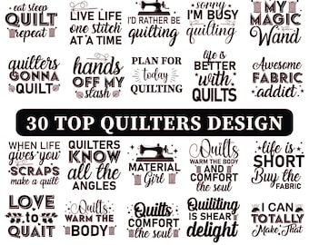 Quilting SVG Files Bundle: T-Shirt & Craft Designs (Commercial Use)