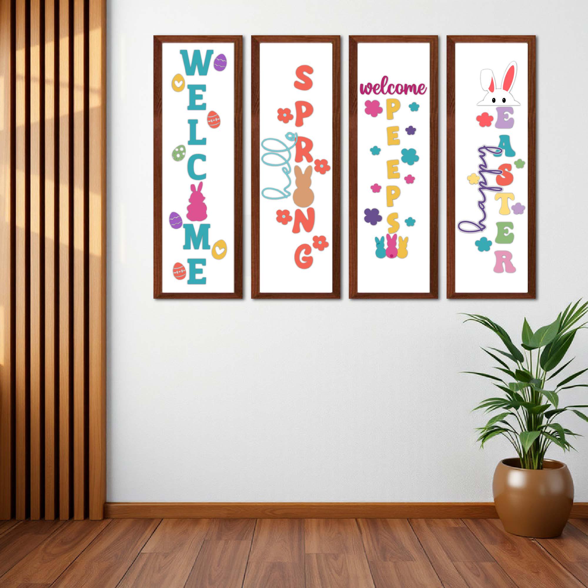 Easter Porch Sign SVG Bundle, Spring Welcome Designs (digital Files) - Etsy