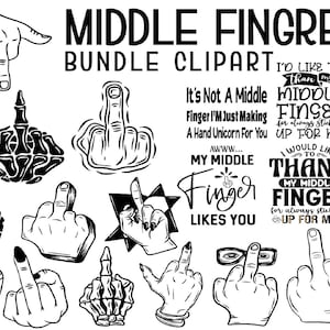 Floral Mittelfinger SVG PNG: Kommerzielle Nutzung Schnittdatei (Digitaler Download)