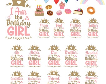 Birthday Girl SVG Bundle: Family Celebration Clipart (Digital Download)