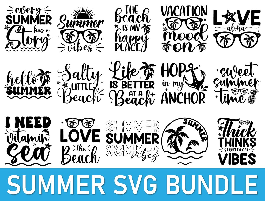Summer SVG Bundle: Beach Quotes, Cricut Designs (digital Download) - Etsy