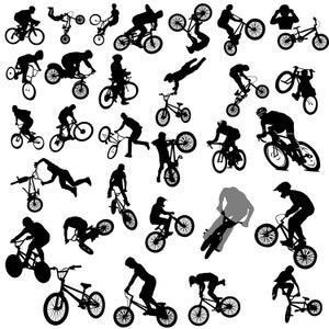 Bmx ライダー SVG バンドル、自転車レーサー シルエット クリップアート、レーシング SVG バンドル、デジタル バイカー グラフィックスの即時ダウンロード