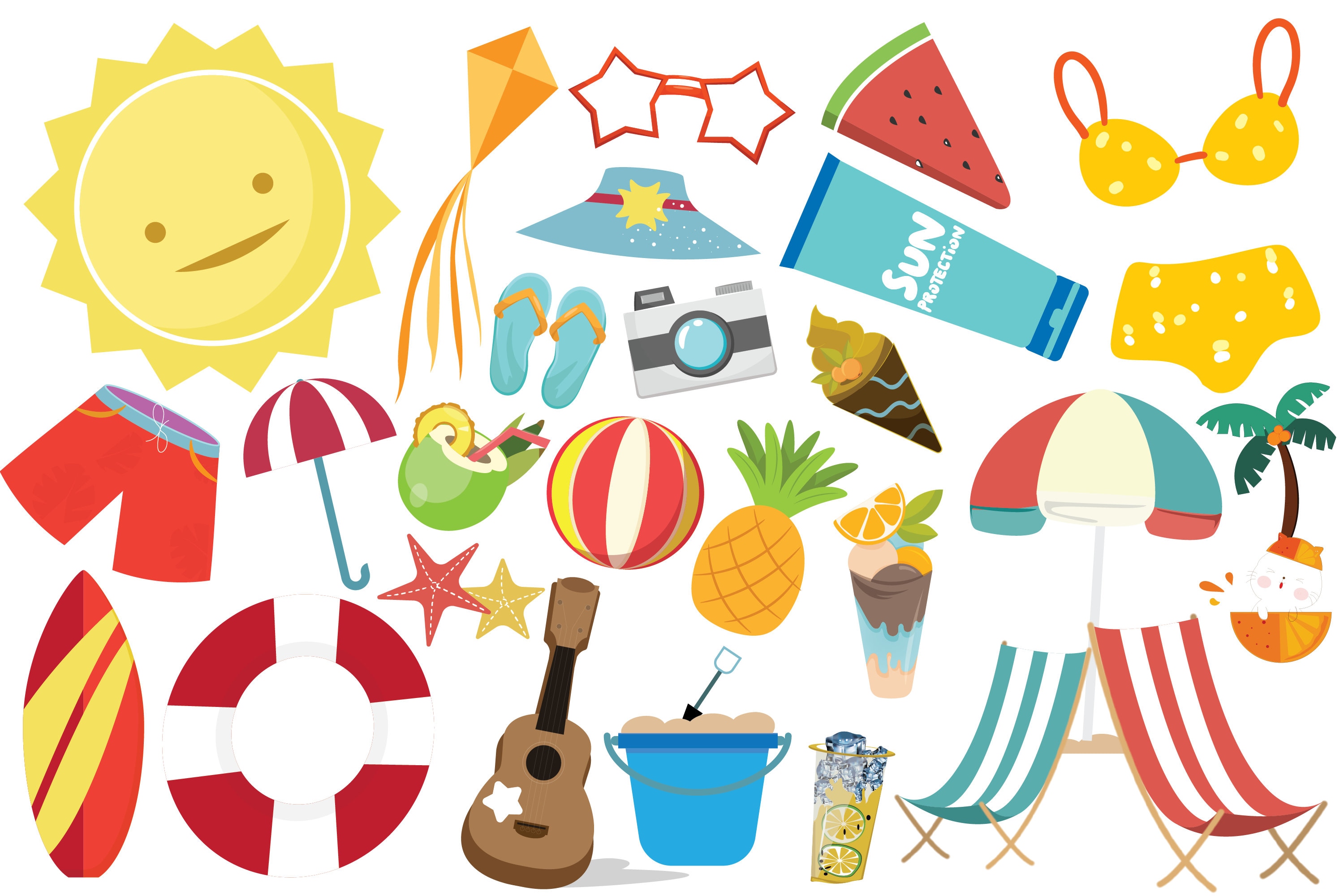 Clipart Of Beach Items