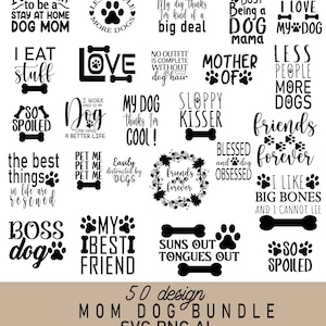 Chien citation Svg, chien disant, Svg bandana chien, lot de svg drôle, chien maman SVG, lot de chien SVG, Svg pour amoureux des chiens, fichiers de coupe chien