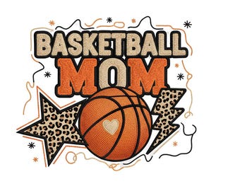 Faux Yarn Basketball Mom PNG, Crochet Knitted Sports Sublimation Design, Digital Download