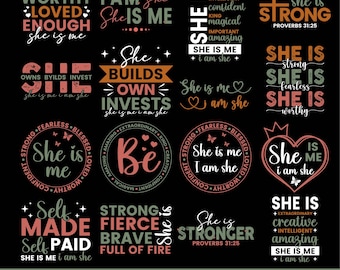 Empowered Women SVG Bundle: Girl Boss, She Is Strong Cut Files