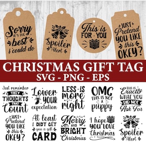 Geschenkanhänger Zitat svg Bundle, lustige Weihnachtsgeschenkanhänger svg, sarkastische Geschenkanhänger svg, frohe Weihnachten Geschenkanhänger svg, Feiertagstag druckbar