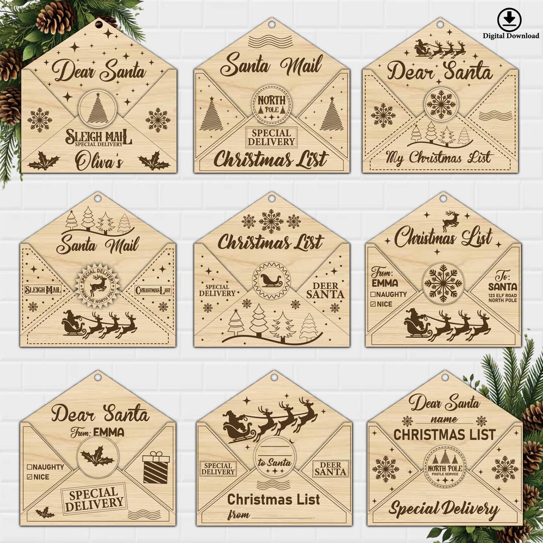 Santa Letter SVG Laser Cut File: Christmas Ornament (digital Download ...