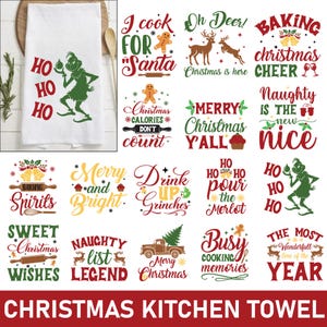 Keukenhanddoek kerst Svg, theedoek Svg, grappige keuken Svg, kerst bakken Svg, kerst Svg bundel, Merry Christmas Svg-bestanden