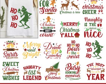 Christmas Kitchen Towel SVG Bundle: Funny Baking Designs (Digital Download)