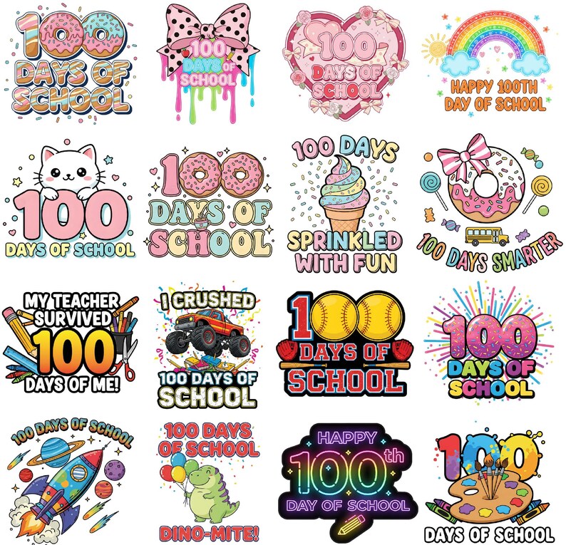 100 Days of School PNG Bundle | Kids Teacher Sublimation Designs ...