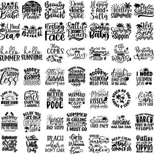 夏の SVG バンドル、ビーチライフ SVG、夏のシャツ SVG、ビーチシャツ SVG、ビーチベイブ SVG、夏の雰囲気 SVG、夏の名言、こんにちは夏 PNG