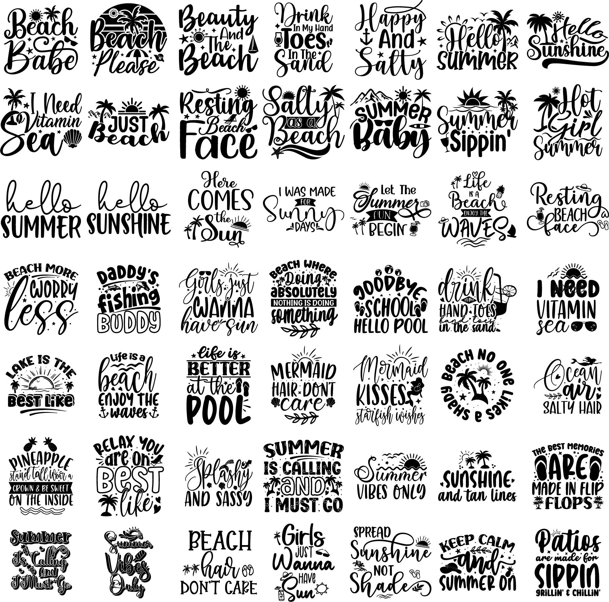 Summer SVG Bundle, Beach Life SVG, Summer Shirt Svg, Beach Shirt Svg ...