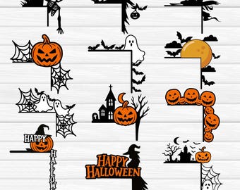 Halloween Door Corner SVG: Laser Cut Fall Decor (Digital Download)