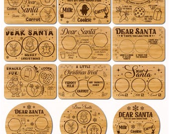 Pacchetto SVG PNG di Santa Tray / Piatto per biscotti di Natale SVG / Design a sublimazione