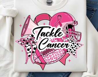 Pink Out Football Breast Cancer Awareness PNG: Coquette Bow Design (Digital Download)