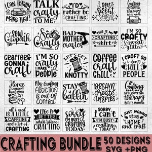 Crafting SVG Bundle: Funny Craft Quotes, Cricut Files (Digital Download)