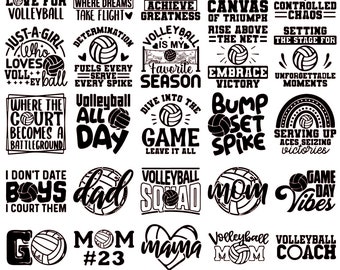 Volleyball SVG Bundle: Mom, Team, & Quote Designs (Cut Files)