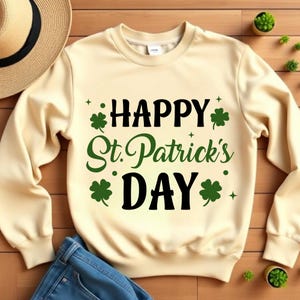 Happy St. Patrick&#39;s Day SVG PNG, Saint Patricks Shirt Svg, Clover Svg, Irish Svg, Lucky Shamrock Png, Leaf Clover Png Svg Cut Files Cricut