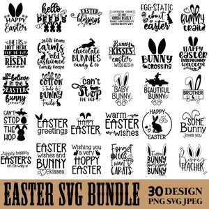 Happy Easter SVG Bundle, Easter svg Bundle, Bunny Face svg, Easter Bunny svg, Easter Egg svg, Hello Spring svg Cut File Cricut, Silhouette