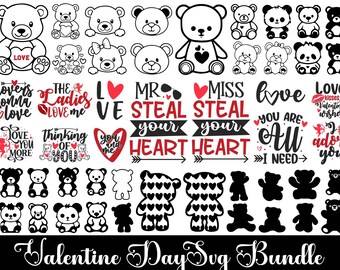 Valentine's Day Teddy Bear SVG: Love Bear Clipart (PNG)