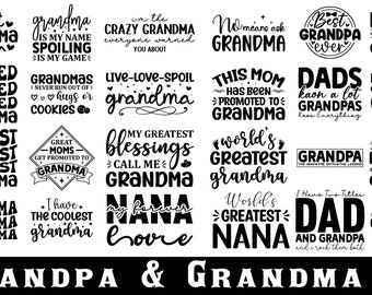Grandparents SVG Bundle: Grandma, Grandpa Quotes (Digital Download)